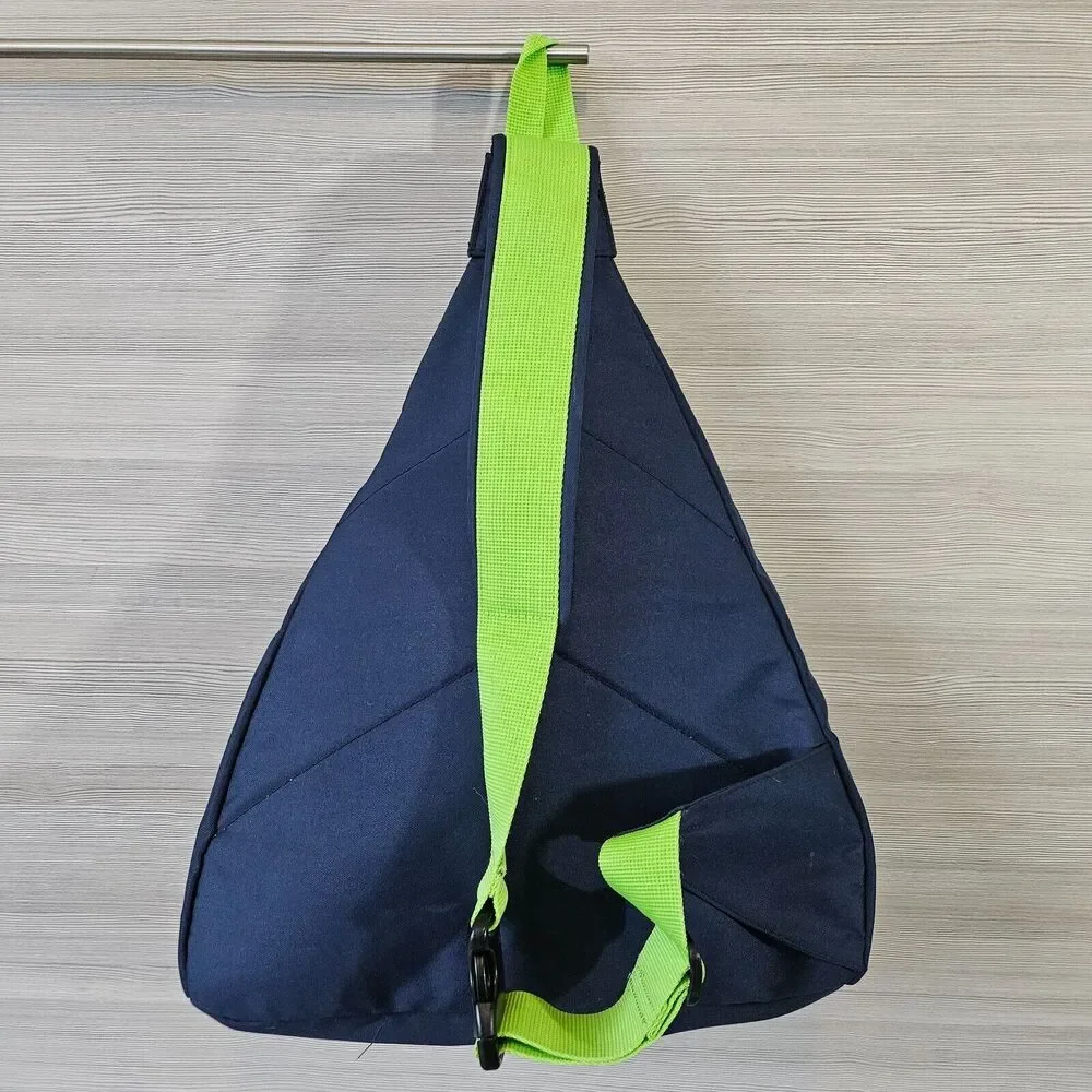 Tommy Hilfiger‎ Logo Blue Lime Green Crossbody Sling Ergo Bag Backpack Vintage